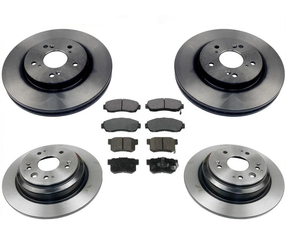 Rotores de freio a disco dianteiro e traseiro e pastilhas de cerâmica 6 peças para Honda Crosstour 13-15 - Imagem 1 de 1
