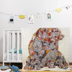 Vintage Patchwork Baby Quilt Bedspread Indian Handmade Quilt Throw Cotton - Picture 1 of 7