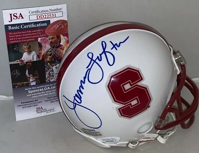 James Lofton Green Bay Packers signed Stanford Cardinal mini helmet JSA - Image 1 of 2