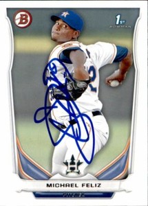 Michael Feliz Signed 2014 Bowman Prospects card Houston Astros