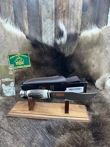 Puma Pathfinder Knife With Rolled Stag Handles & Sheath Mint In Box SN: 109 ++++ - Picture 1 of 20