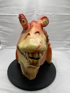 Vintage Star Wars Jar Jar Binks Mask Costume Cosplay Rubber PVC Lucas Films Tear - Picture 1 of 6