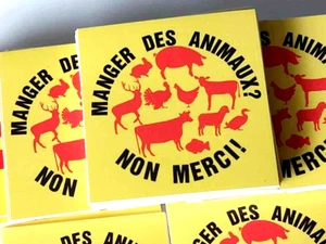 10x Manger des animaux? Non merci! stickers Animal Liberation Vegan Vegetarian - Bild 1 von 2