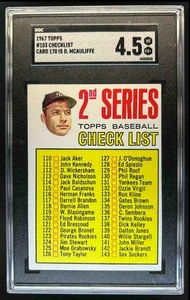1967 Topps 2nd Series Checklist: 110-196 (Mickey Mantle) CL, E #103a SGC 4.5 - Picture 1 of 2