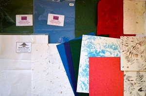 LOT MULBERRY PAPER RICE TEXTURED PRESSED LEAVES SMALL ALBUM SCRAPBOOK CARDMAKING - Picture 1 of 12