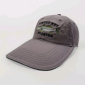 Vintage Lovers Key Florida Snook Super Long Bill Brim Hat Strapback Fishing Cap - Picture 1 of 10