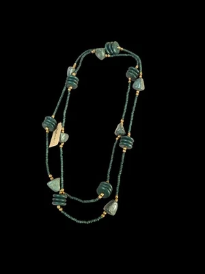 Stephan & Co женщин зеленый смолы камень длинная нить бисером ожерелье с Ярлыками - Изображение 1 из 4