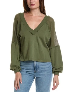 Project Social T Harley Seamed V-Neck Pullover Women's Green Xs - Picture 1 of 3