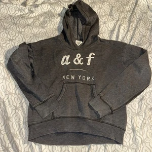 Sudadera con capucha gris Abercrombie Kids M/12 a&f Nueva York  - Imagen 1 de 7