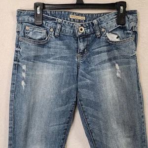 Vtg Guess Los Angeles Jeans Starlet Straight Distressed Whiskering 31x41 tag 28 - Picture 1 of 9