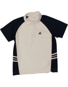 ADIDAS Boys Polo Shirt 9-10 Years White Colourblock BJ09 - Picture 1 of 3
