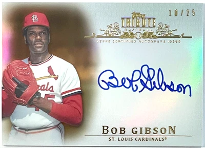 2013 Topps Tribute Orange Refractor Bob Gibson Auto TA-BG /25 - Image 1 of 2
