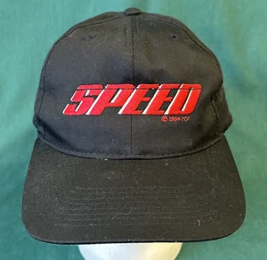 RARE Vintage 1994 SPEED Movie Embroidered Black Snapback Hat Cap Promo Keanu R - Picture 1 of 6