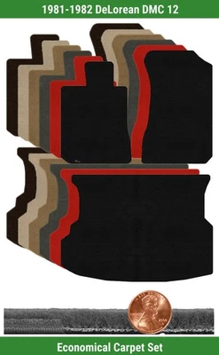 Juego de alfombrillas Velourtex personalizadas para DeLorean DMC 1981-1982 12 (3 piezas) #I1F Foto 1 de 4