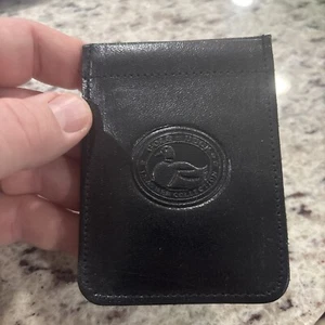 GOLD DUCK LEATHER COLLECTION GENUINE BLACK COIN PURSE COLLAPSABLE WALLET UNUSED - Picture 1 of 7