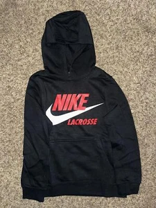 Nike Big Kids (Boy’s) Club Fleece Lacrosse Black Hoodie - Picture 1 of 9