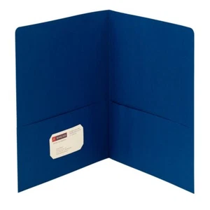 25PCS Heavyweight Two-Pocket Folders Letter Size Dark Blue Durable 87854 - Picture 1 of 7