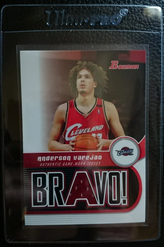 Tarjeta de camiseta auténtica usada Bowman Anderson Varejao 2005 Cleveland Cavaliers Foto 1 de 1