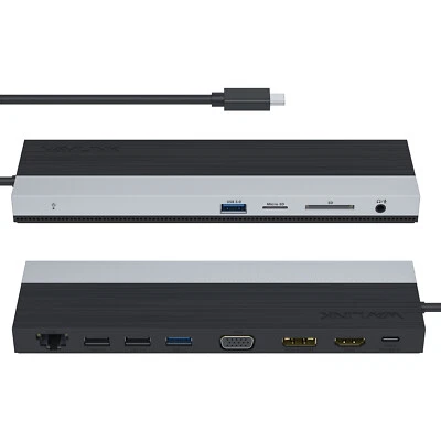 Triple Display Laptop Dockingstation USB C Dock Dual HDMI/DP/VGA/USB3.0 100W PD - Image 1 of 4