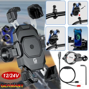 15W 360° Qi Handy Halterung Motorrad Halter mit Induktive Ladefunktion universal - Bild 1 von 16