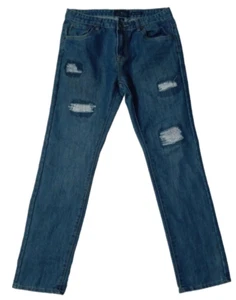 Lucky Brand Billy Straight Distressed Denim Jeans Teen Youth Girls 20 Low Rise - Picture 1 of 9