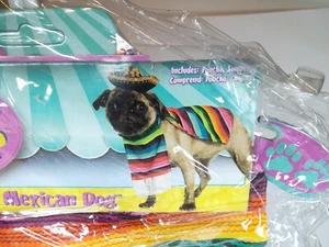 Dog Poncho Mexican Sombrero (hat) size Medium Cinco de Mayo outfit NEW - Picture 1 of 4