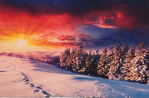 Canvas Winter landscape,Spa,Bathroom Relax Flickering Candles Wellness 60x40cm - Picture 1 of 4