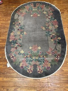 Antique Hand Made Chinese Rug 5’1”x7’11” 1970s (237) - Picture 1 of 17