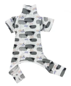 NWT DENIM DOG DESIGNS White STRETCH KNIT Counting Sheep Print DOG PAJAMAS Sz L - Picture 1 of 3