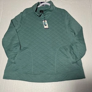 Modern Canvas XXL Ladies Quilted Long Sleeve Snap Neck Top. DAMAGED READ - Picture 1 of 20