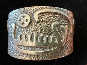 Wege Tenn Sweden Modernist Viking Design Pewter Cuff Bangle Bracelet 832 - Picture 1 of 13