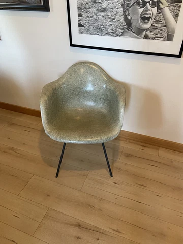 Eames Herman Miller Seafoam Green 1st Generation Rope Edge Fiberglass Wing Chair Cover