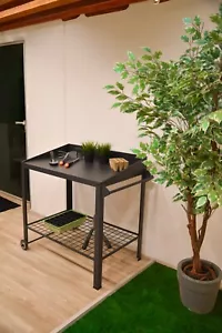 Pflanztisch Diana mit Rollen Anthrazit Gartenschrank Gärtnertisch Outdoorküche - Bild 1 von 6
