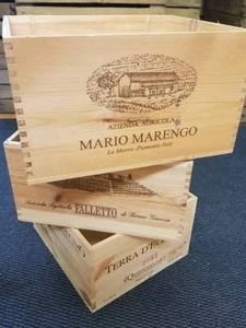 3 x ITALIAN WOODEN WINE CRATES BOXES - VINTAGE SHABBY CHIC DRAWERS STORAGE> - Picture 1 of 12