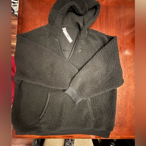 UNDERCOVER Felpa con cappuccio rosa Victoria secrets nuova con etichette XXL pile morbida preppy marsupio canguro nero