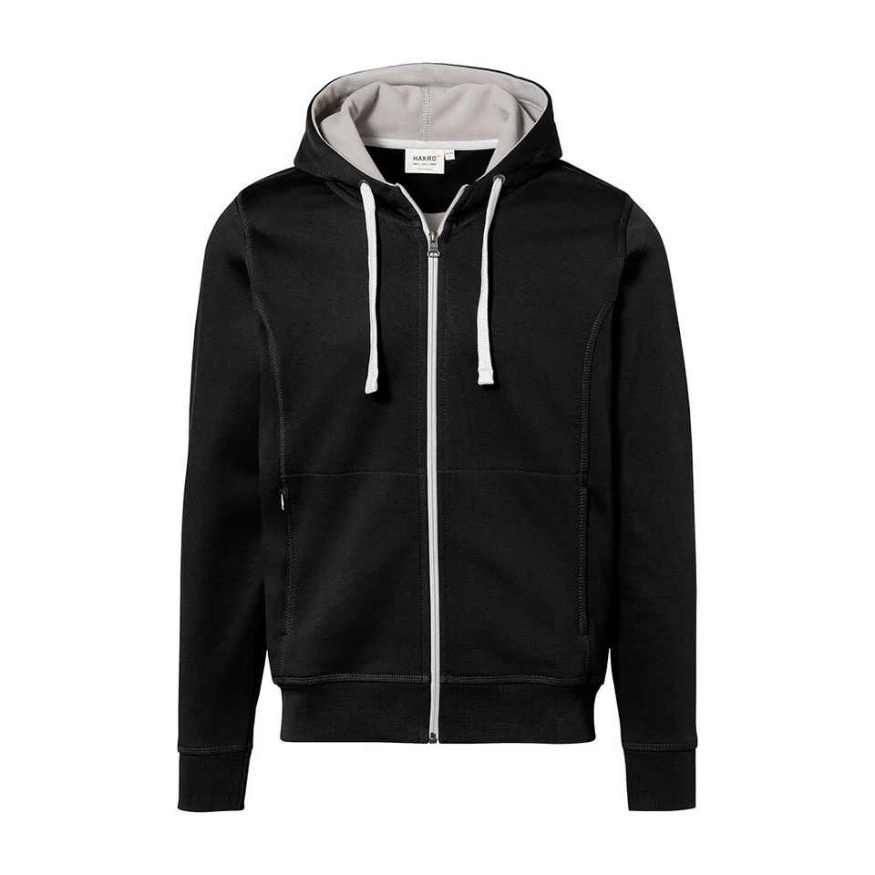 HAKRO Kapuzenjacke BONDED 455 schwarz/silber