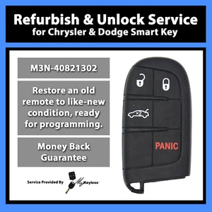 Unlock Reflash Service for Chrysler Dodge Jeep Remote Smartkey Fob M3N-40821302 - Picture 1 of 7