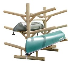Log Kayak Rack 6-place Unfinished By Hitch Exclusives