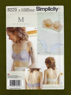 Bra & Panties Sewing Pattern~Underwire Support! (Sizes 32A-42DD) Simplicity 8229 - Image 1 of 4