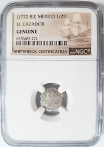 EL CAZADOR Shipwreck NGC (1772-83) Mexico 1/2 Real Sea Salvaged Sunken Treasure  - Picture 1 of 12