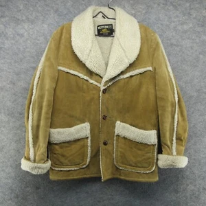 De Colección Chaqueta Sears Para Hombres Mediana Forrada Sherpa Cuero Western Chore Abrigo Ranchero Años 70 - Imagen 1 de 24