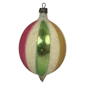 Vintage Glas Fantasia Träne gestreift Polen Weihnachtsschmuck B - Bild 1 von 5