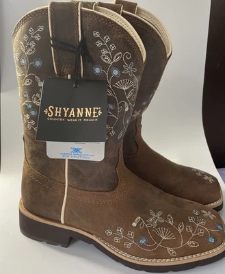 Bota Western Shyanne Xero Gravity Marrón Mujer Talla 8B Azul Blanco Floral Foto 1 de 4