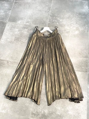 Pantalones de mujer JIL SANDER de gran tamaño vintage de pierna ancha dorados EU 42 UK 14 L Foto 1 de 4
