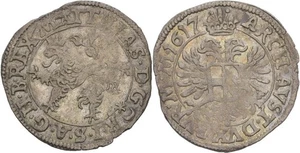 RDR Böhmen Prag Weißgroschen 1617 Matthias I./II.,  Original Münze #Q152 - Bild 1 von 1