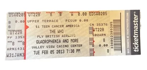 The Who Concert Ticket Quadrophenia San Diego 02/05/2013 Devours as Drummer - Picture 1 of 2