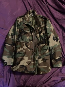 M-65 Field Jacket Made In USA MediumRegular Genuine Surplus Woodland Camo - Picture 1 of 7