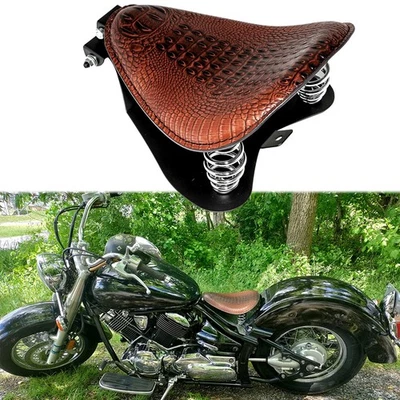 Base de resorte de asiento individual marrón para Yamaha V Star 1100 950 650 Bobber Foto 1 de 4