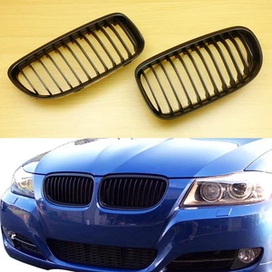 Matte Black BMW 3-Series E90/E91 LCI Front Grill 2009-2011 318d 320d 320i 323i - Picture 1 of 5