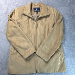 Giacca donna London Fog taglia XL reg autunno primavera marrone cappotto zip intera - Foto 1 di 9